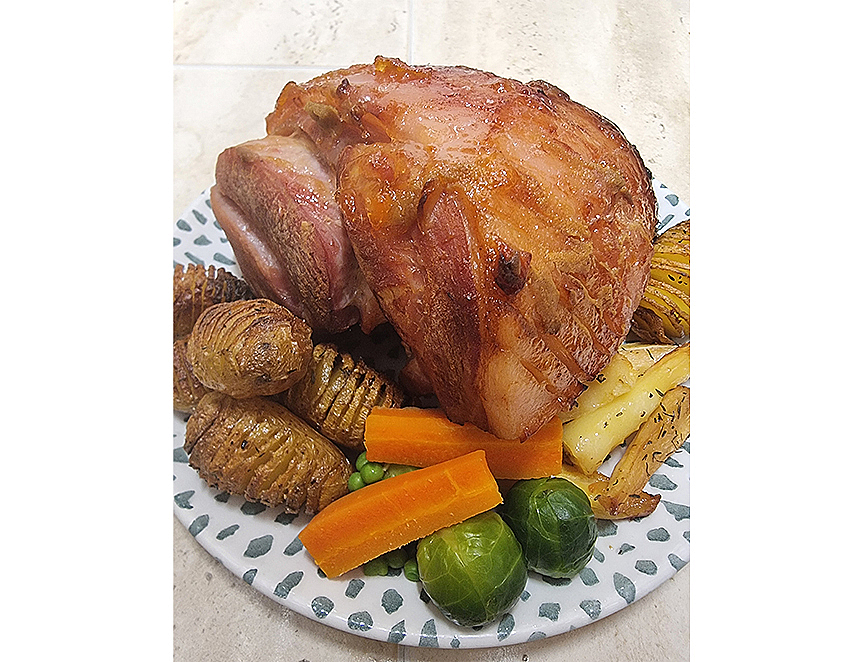 Festive beer ham